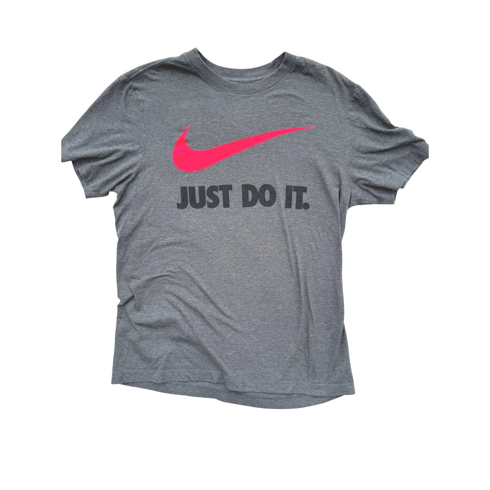 Nike The Nike Tee Mens Medium Gray Swoosh Just Do It Short Sleeve Shirt